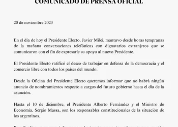 Ahora desde el gobierno aseguran que no hay una reunión prevista entre Javier Milei y Alberto Fernández