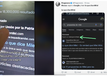 Es verdadero que Unión por la Patria pagó a Google por anuncios sobre el sitio “Loquedicemilei” durante el último debate