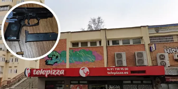 Atraco a medianoche en un Telepizza de Madrid: un encapuchado y una pistola real>
