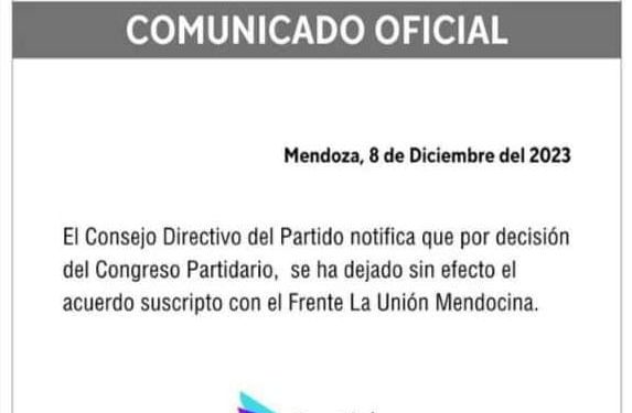 El Partido Libertario se separó de La Unión Mendocina y estiman que no será el único espacio en hacerlo