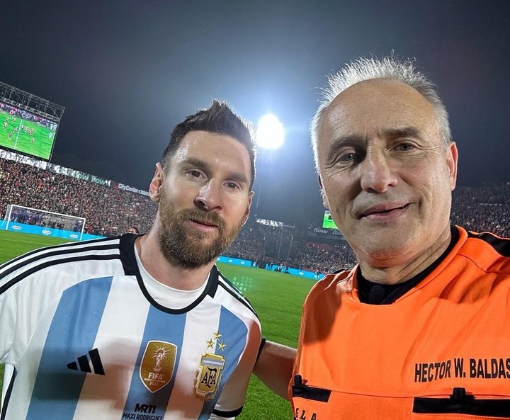 Baldassi y la foto con Messi. 