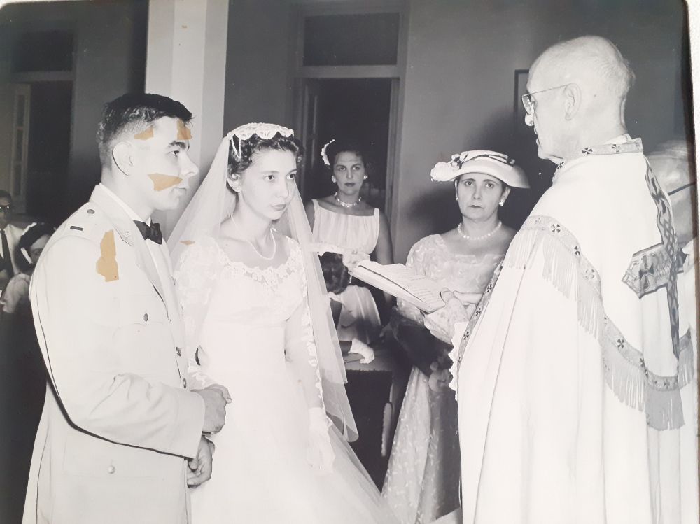 Boda entre Léster Sandoval y Mercedes Cros, La Habana, 1957 