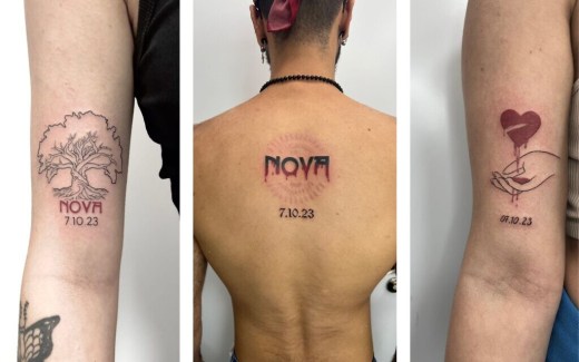 Tatuajes inspirados en el 7 de octubre creados por el tatuador Lior Yosefi en las semanas y meses posteriores a la masacre