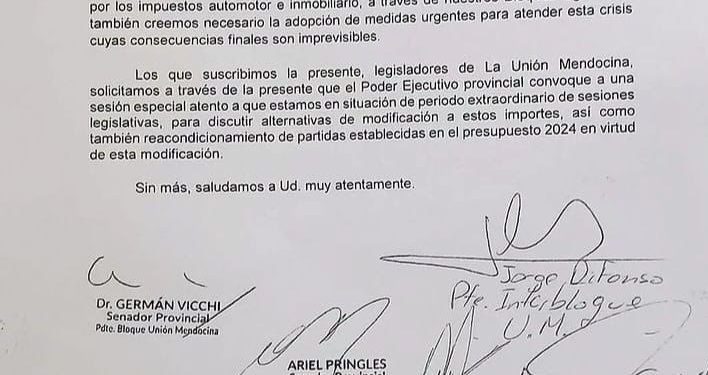 Desde La Unión Mendocina le pidieron a Cornejo “buscar alternativas” para bajar el impuesto automotor