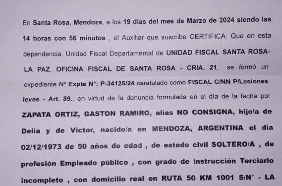 Acusan al marido de la presidenta del Concejo Deliberante de Santa Rosa de agredir a un empleado legislativo