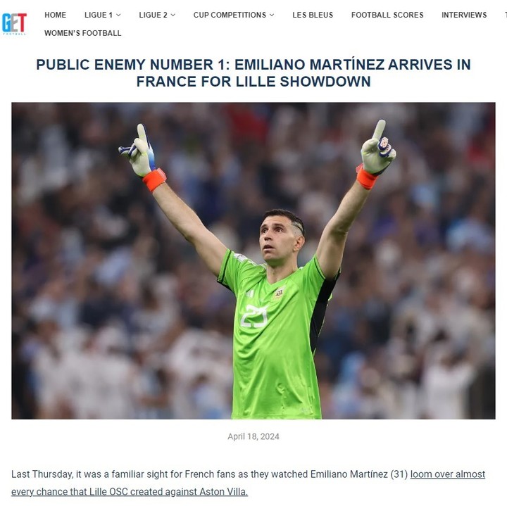 La publicación de Get French Football News.