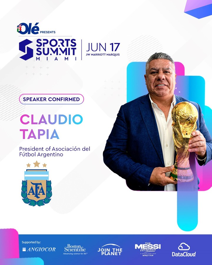 Chiqui Tapia estará en el Olé Sports Summit de Miami 2024.