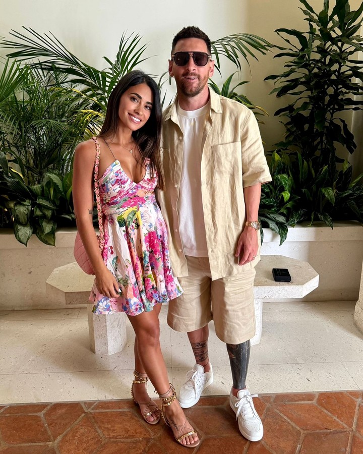 Messi y Antonella en Miami.