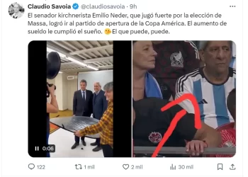 Repudiaron en redes sociales a un senador kirchnerista que fue a ver la Copa América tras el aumento de sueldo