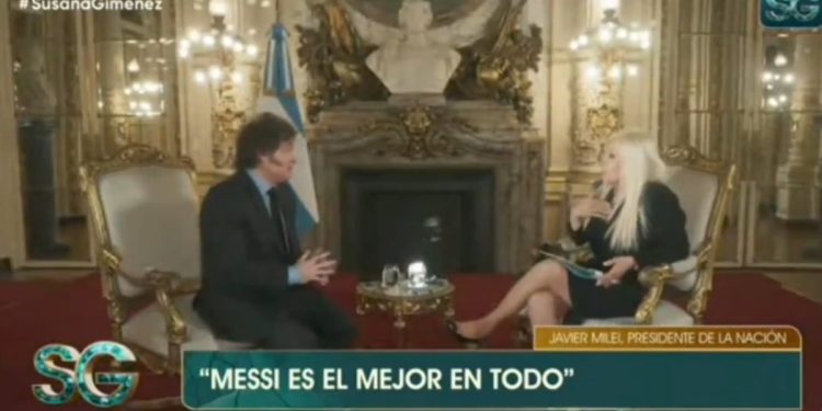 El nuevo elogio de Milei a Messi y el pedido a Susana Giménez