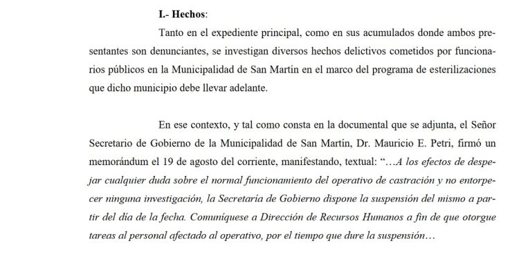 San Martín: tras la revelación de Mendoza Today, suspendieron la esterilización de animales (y avanza una nueva denuncia)