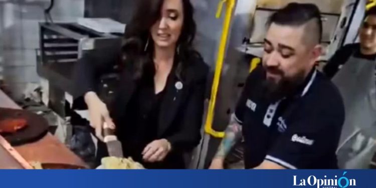 Video: Victoria Villarruel apareció comiendo en una famosa pizzería y llamó la atención de la gente