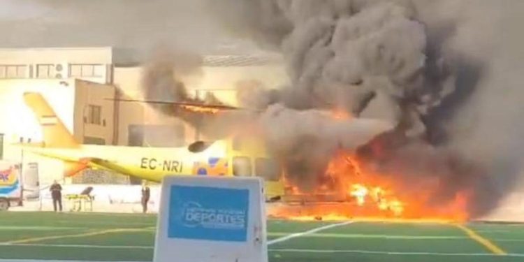 Muere el paciente del helicóptero del 061 que se incendió este verano en Cabra por un escape de oxígeno
