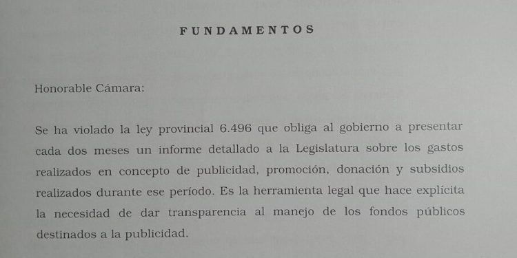 El día que Luis Petri presentó un proyecto de ley por incumplimiento de la ley de pauta oficial en Mendoza