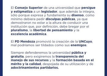 El PD mendocino salió a bancar a Mercedes Llano tras ser declarada “persona no grata” por la UNCuyo