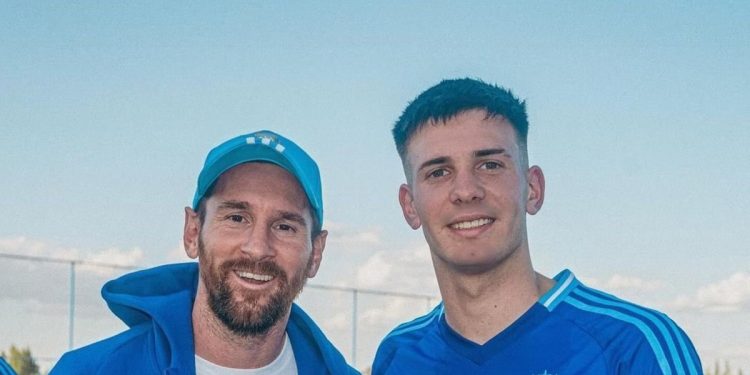 Mastantuono, gol en la Sub 20 y foto con Messi: “El mejor de todos”