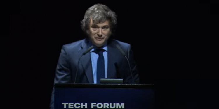 Milei habla en el cierre del Tech Forum Argentina