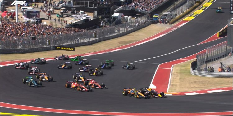 Video: la caótica e increíble largada en la F1 en Austin