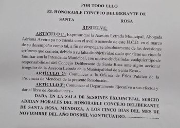 El Concejo Deliberante le quitó el aval a la madre de Flor Destéfanis como asesora letrada de Santa Rosa