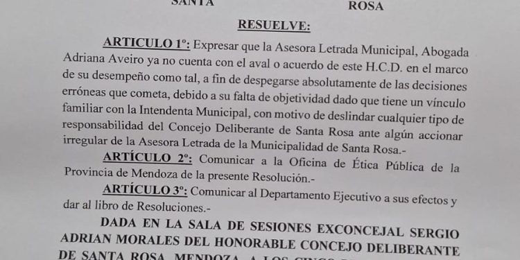 El Concejo Deliberante le quitó el aval a la madre de Flor Destéfanis como asesora letrada de Santa Rosa