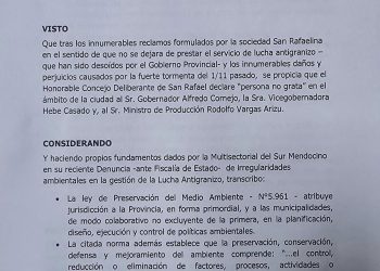 Lucha antigranizo: concejal libertario de San Rafael busca declarar “personas no gratas” a Cornejo, Casado y Vargas Arizu