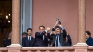 El presidente Javier Milei recibió a Emmanuel Macron en Casa Rosada