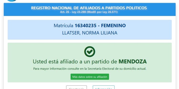 Tras la revelación de Mendoza, Today, Llatser desconocerá la afiliación partidaria que figura en el padrón