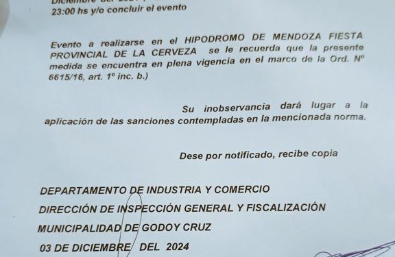 Polémica por una nota que prohíbe vender bebidas alcohólicas en las inmediaciones de la Fiesta de la Cerveza
