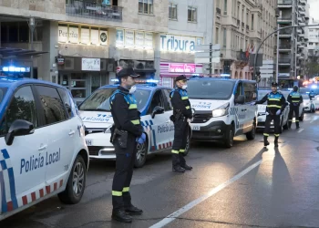 Sancionados dos hombres sorprendidos trepando el árbol de Navidad de la Plaza Mayor de Salamanca