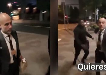 Video: Pep Guardiola casi se pelea con un hincha y lo tuvieron que frenar