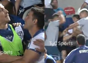Videos: los incidentes entre jugadores e hinchas de Vélez, con piñas e insultos