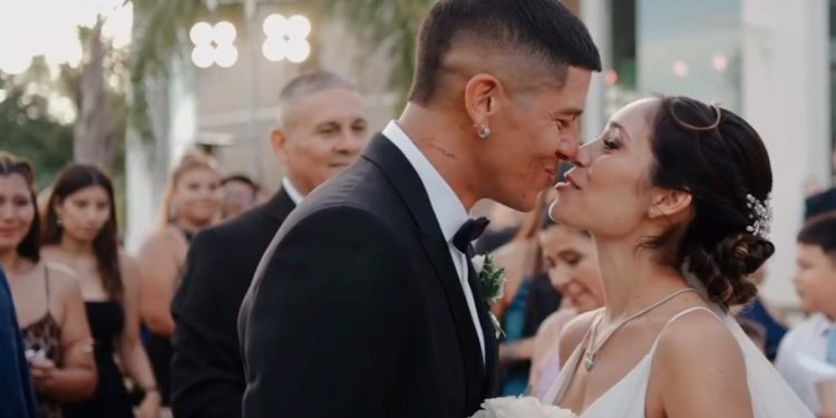 Video: las primeras imágenes del casamiento de Marcos Rojo, sus votos y los jugadores de Boca bailando