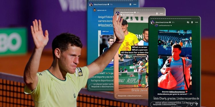 De Djokovic y Nadal a Sinner y Alcaraz: los tenistas que le dedicaron un mensaje a Schwartzman por su retiro