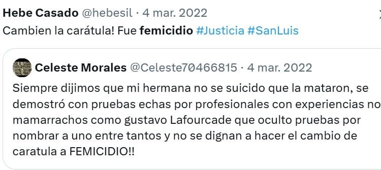 Hebe Casado pide eliminar la figura de femicidio del Código Penal, pero en 2022 sostenía lo contrario