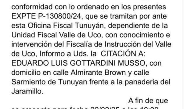 Imputaron al dirigente tunuyanino Eduardo Gottardini por agresión a periodistas