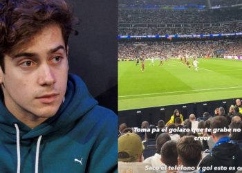 La reacción de Colapinto al tercer gol de Mbappé al City desde el estadio: “No lo puedo creer”