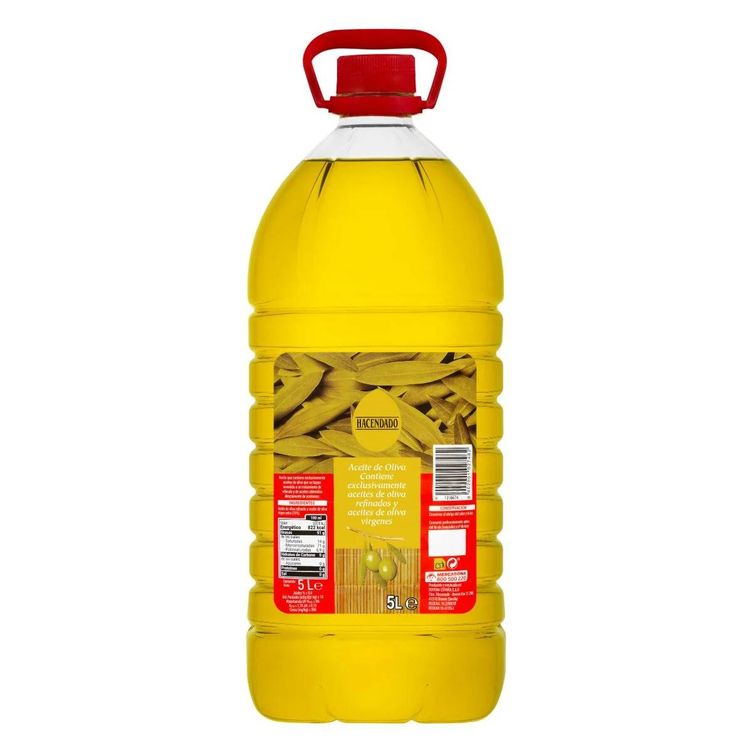 Garrafa de 5 litros del aceite de oliva 0,4º de Hacendado (Mercadona)