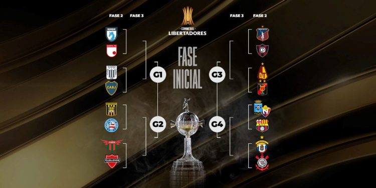 Qué partidos se disputarán en la Fase 2 de la Copa Libertadores