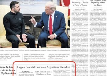 The New York Times persiste con el cripto-gate $LIBRA y Milei en su tapa, anticipado ayer por TNA