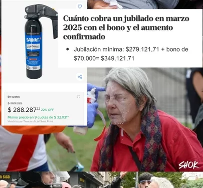 Incidentes en el Congreso: el gas pimienta que usó la policía cuesta casi lo mismo que una jubilación mínima