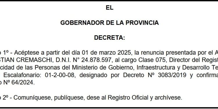 Nombraron a un abogado cercano a Hebe Casado como director del Registro Civil de Mendoza
