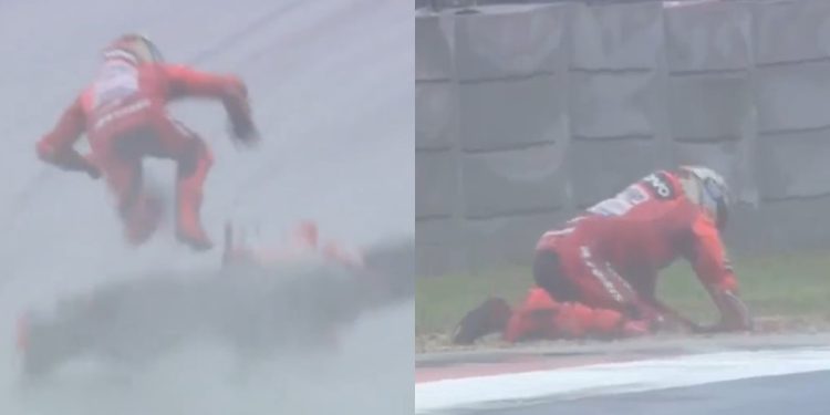 Video: Marc Márquez se cayó de la moto y salió volando