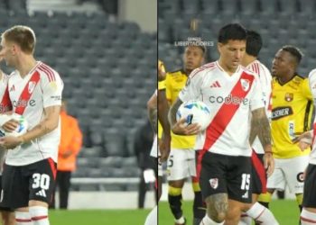 Videos: el fuerte reclamo de Enzo Pérez a Borja y la previa del penal entre Montiel y Driussi