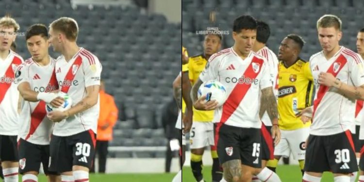 Videos: el fuerte reclamo de Enzo Pérez a Borja y la previa del penal entre Montiel y Driussi