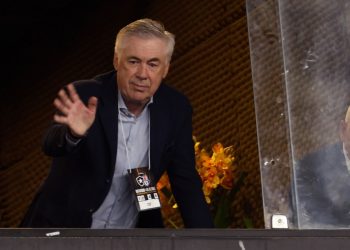 Carlo Ancelotti, presente en un partido de Copa Libertadores