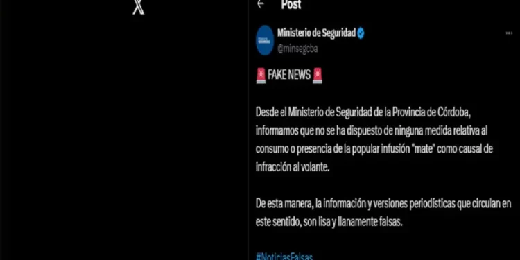 El Gobierno cordobés negó sanciones por tomar mate al conducir y habló de “fake news”