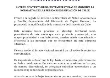 Modificaron la normativa para personas en situación de calle