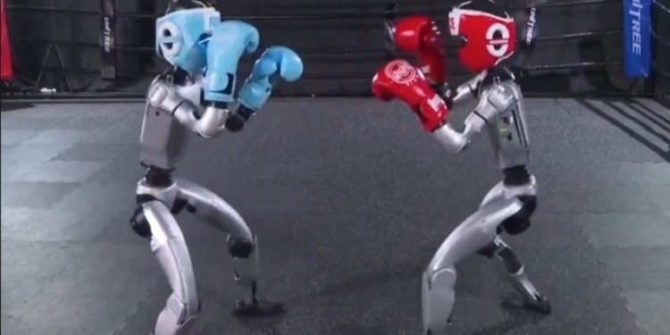 Robots humanoides protagonizaron un nuevo espectáculo de boxeo