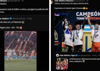 Las gastadas de la cuenta oficial de Platense a Tigre y Argentinos
