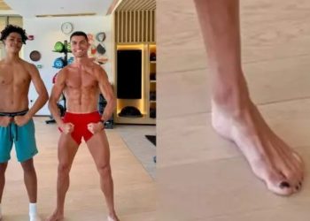 Revelaron el motivo por el que Cristiano Ronaldo se pinta de negro las uñas del pie